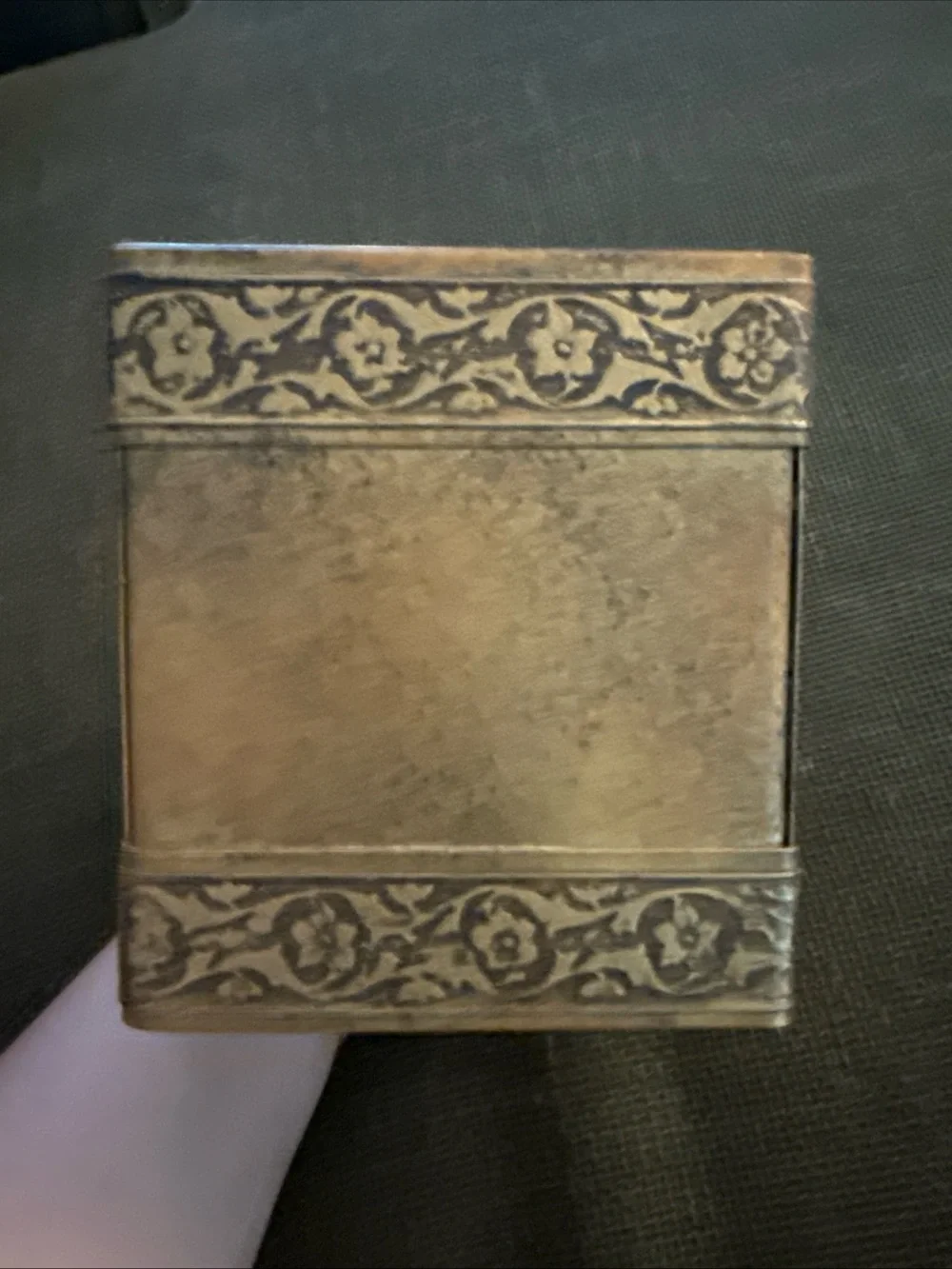 Square Metal Tissue Box Cover in Aged Bronze Finish